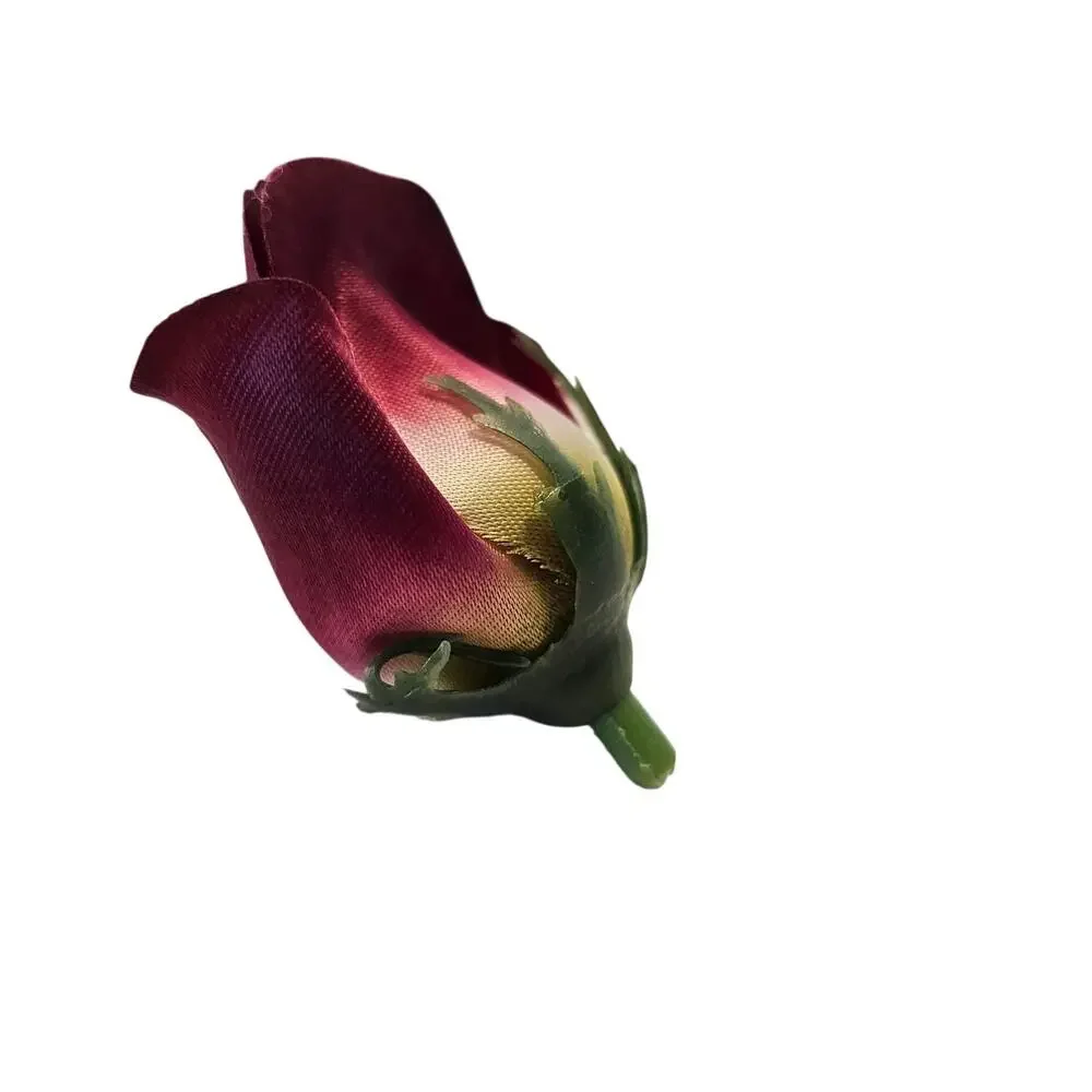 105 Wine Color Satin Rose Heads Lot Open Roses Buds Stemless Wedding Craft Decor
